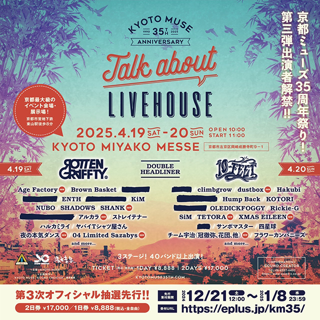 KYOTO MUSE 35th Anniversary “Talk about LIVEHOUSE”