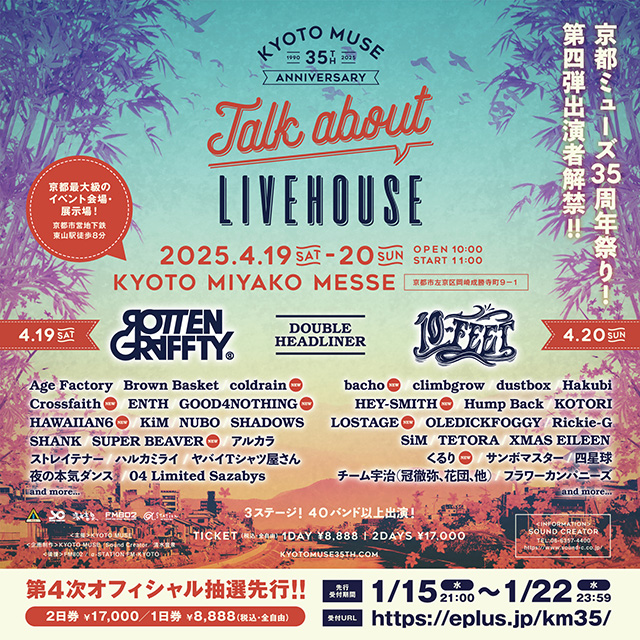 KYOTO MUSE 35th Anniversary “Talk about LIVEHOUSE”